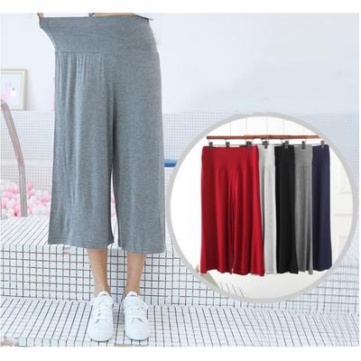 Pantaloni casual da donna a vita alta a sette ottavi a gamba larga larghi per il comfort domestico pantaloni da yoga