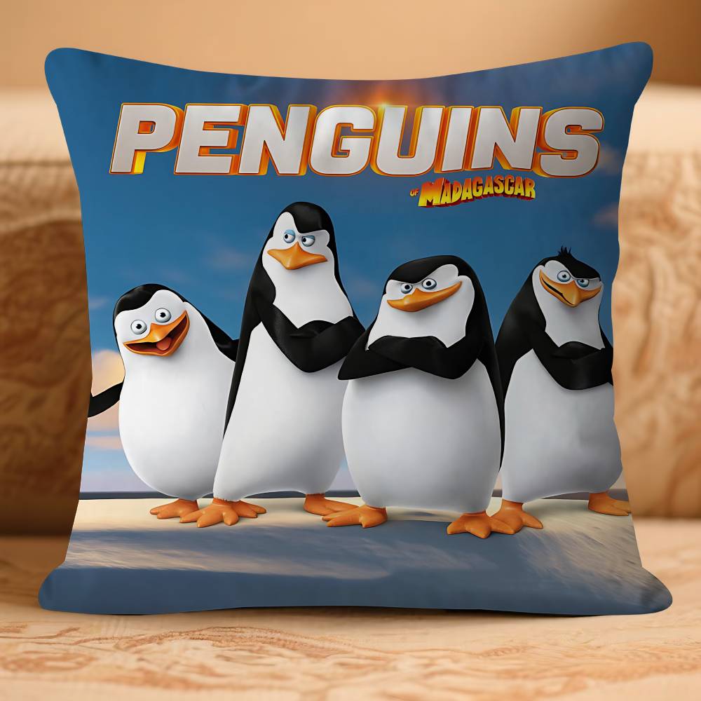 P-Penguins Of MadagascarS Pillow Case Removable Washable Cushion Cover – All-Season Soft Linen