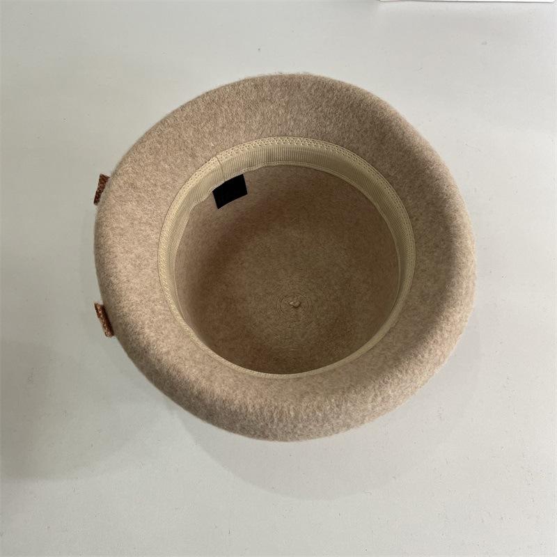 Herbst- und Winter-Fischermütze Kinder Herbst- und Wintermode Woll-Beckenhut warmes Temperament Mutterhut gekrempelte Kante mittleren Alters