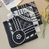 Creative light luxury fashion geometric printing large square scarf women cool high value travel with shawl