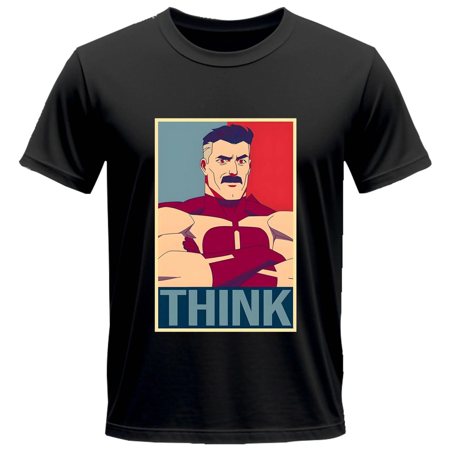 

Omni-man Merch T-Shirts Tv Show Invincible Men Women Adult Anime 100% Cotton T Shirt Round Collar Short Sleeve All Seasons Tops S чёрный