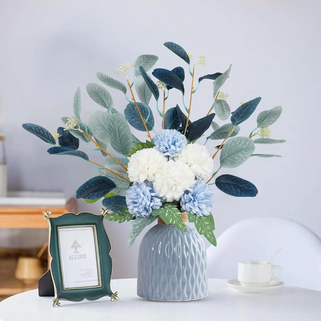 Fake Artificial Flowers Bouquet Silk Floral Arrangements Faux Flowers Plant Wedding Bride Bouquets Tables Centerpieces for Home