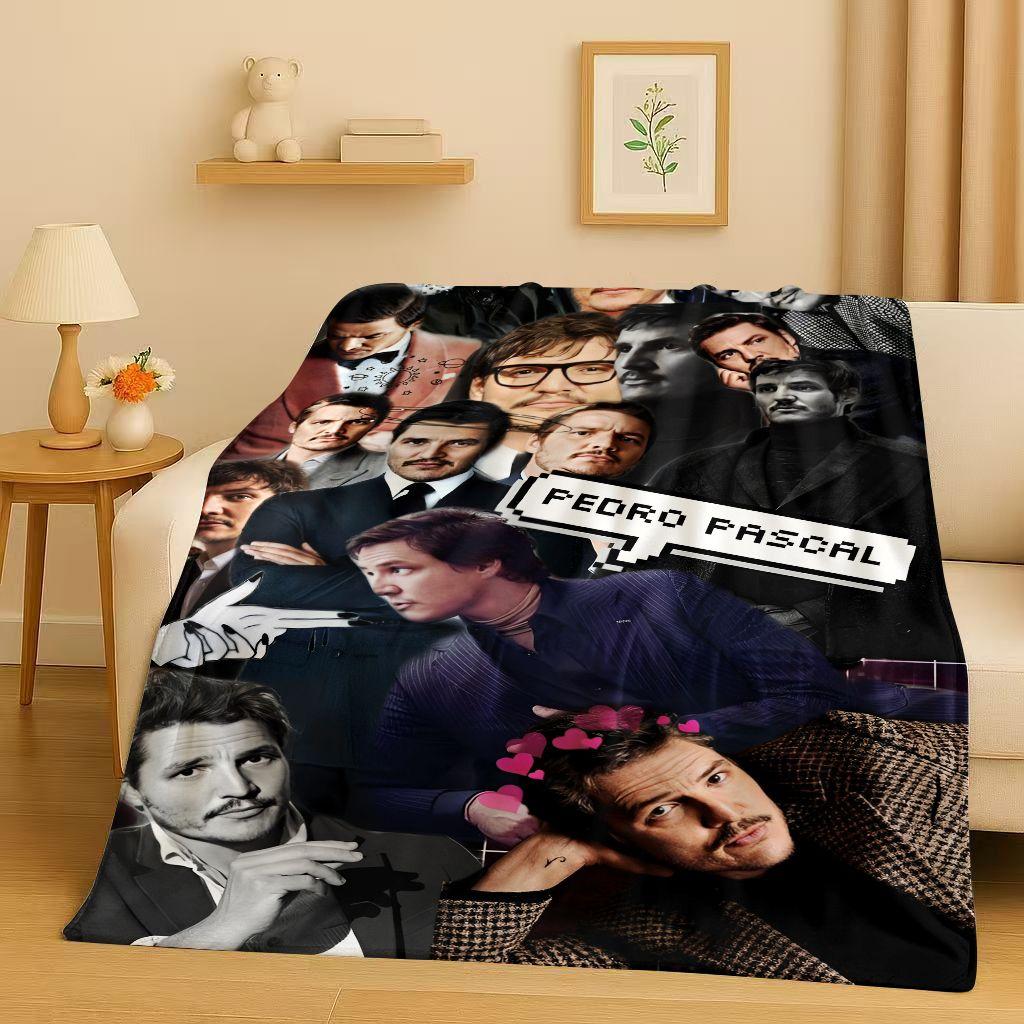 Fashion Pedro Pascal Handsome Actor Flannel Blanket,Ultra Soft Warm Plush Throw for Home Bedroom Bed Sofa Cover Kids Picnic Gift