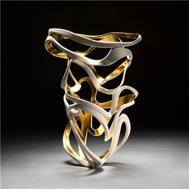 Moderne, einfache, leichte, luxuriöse dekorative Malerei, dreidimensionale Goldfolie, rahmenlose Malerei, Wohnzimmer, Hotel, Hintergrund, Wand, dekorative Malerei