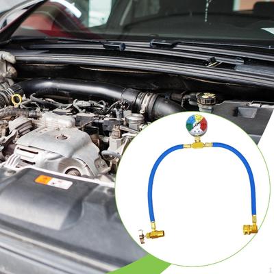 Car Air Conditioning Recharge Hose Tools Kit Fiexible with Gauge Multi Purpose Sturdy