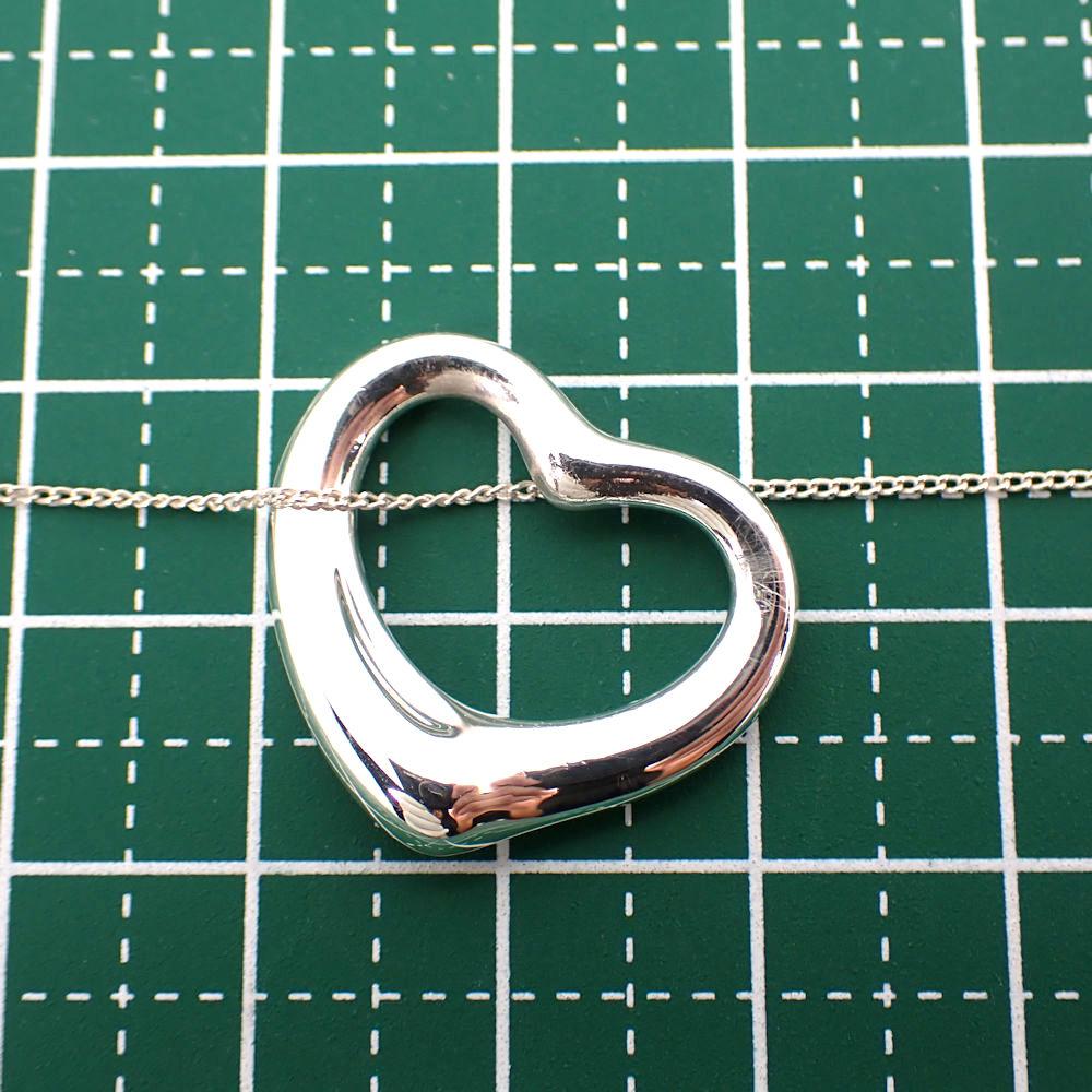 [Used] TIFFANY/Tiffany 925 Open Heart Pendant/Necklace/j6-2