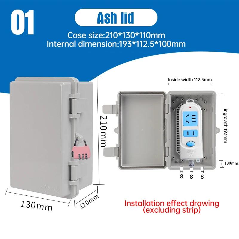 

Waterproof ABS Plastic Electrical Junction Box Outdoor Sealed Switch Power Case Distribution Protector Box with Password Lock