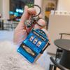 Fruit Slot Machine Keychain Lucky Charm Jackpot Keychains Mini Casino Pendant Bag Charm Novelty Gifts For Kids Adults New