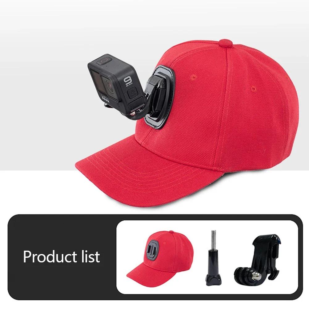 Baseball Cap with Action Camera Bracket Mounting Bracket for Gopro Hero 12 11 10 9 8 7 6 5 4 3 Insta360 X3 X2 Eken SJCAM DJI