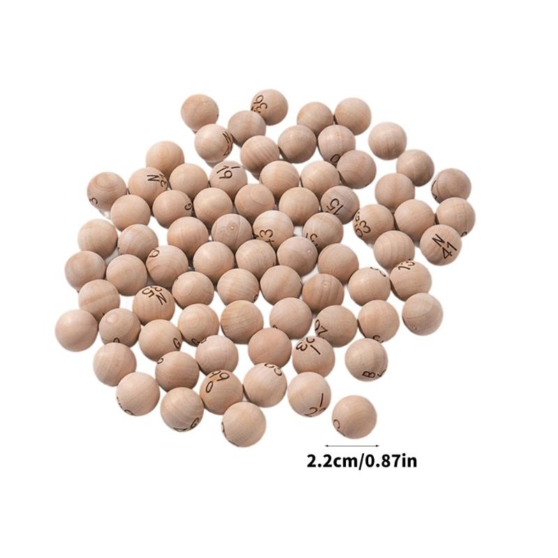 75Pcs Natural Wood Bingo Balls With Engraved Letters And Number For Game Parties Family Gatherings Smooth