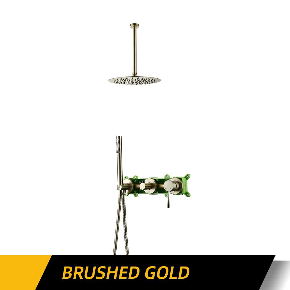 Matte Black Shower Faucet 8-16'' Shower Head Bathroom Recessed  Shower Tap Ceiling Arm Shower Mixer Wall Mounted Concealed Valve