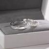 999 Sterling Silver Crushed Ice Open Couple's Ring - Elegant, Unisex Valentine's Day Gift