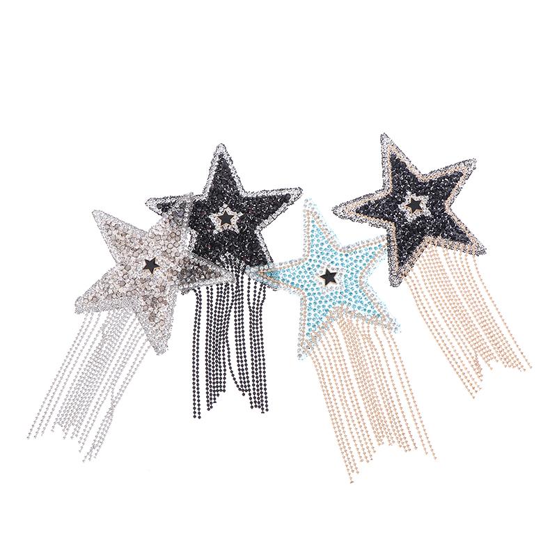 Stylish Crystal Rhinestone Star Tasse Iron On Patches Applique For Clothing Shoe Bag Sticker Jewelry Accessories