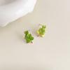 Dripping Enamel Flower Series Real 925 Silver Gold Plant Stud Earrings For Women Small Niche Accessories