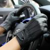 Men'S Leather Gloves Winter Warm Fleece Touch Screen Non-Slip Driving Riding Outdoor Leather Gloves Men'S
