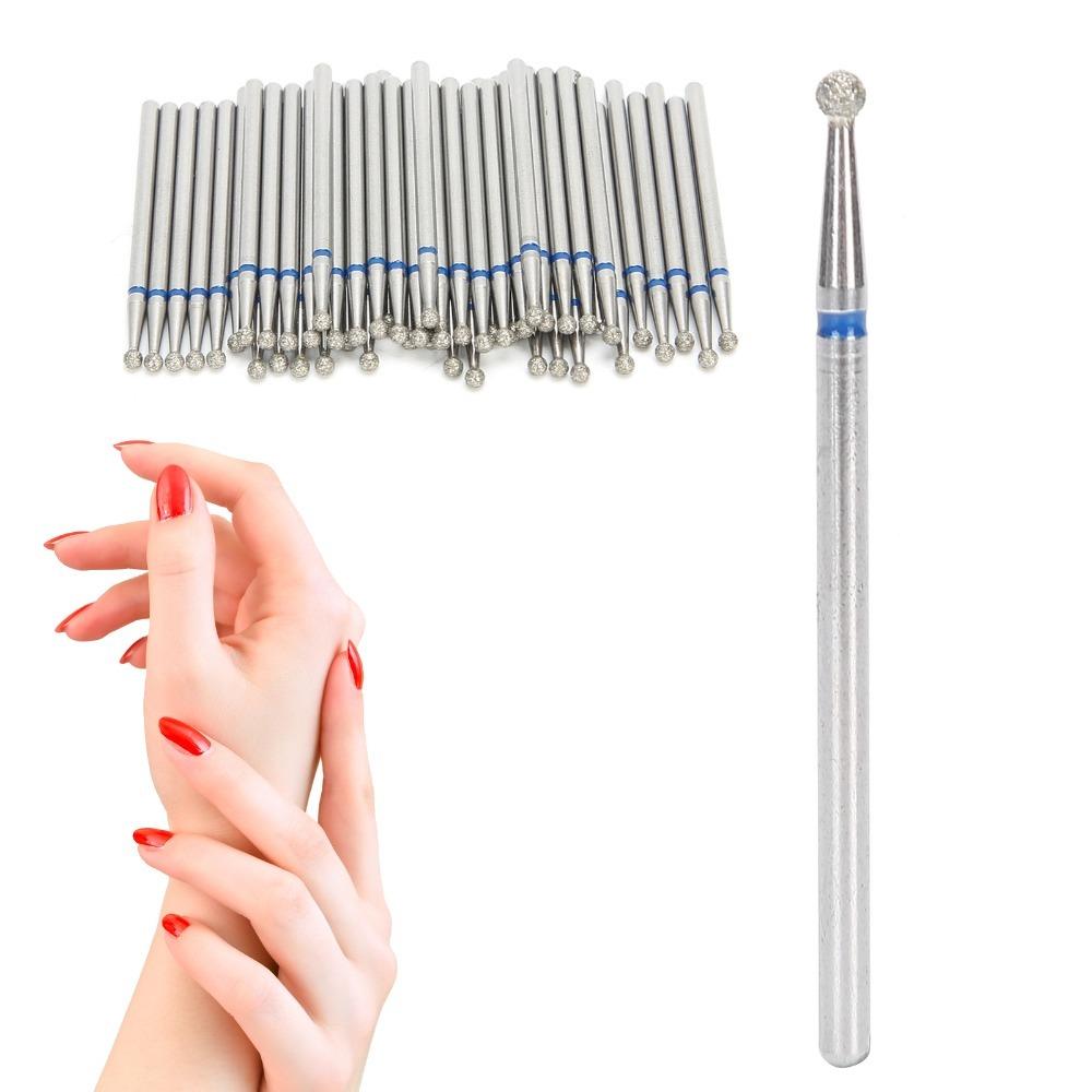 

50pcs Diamond Texture Spherical Nail Drill Bits Nail Polishing Grinding Head Acrylic Nails