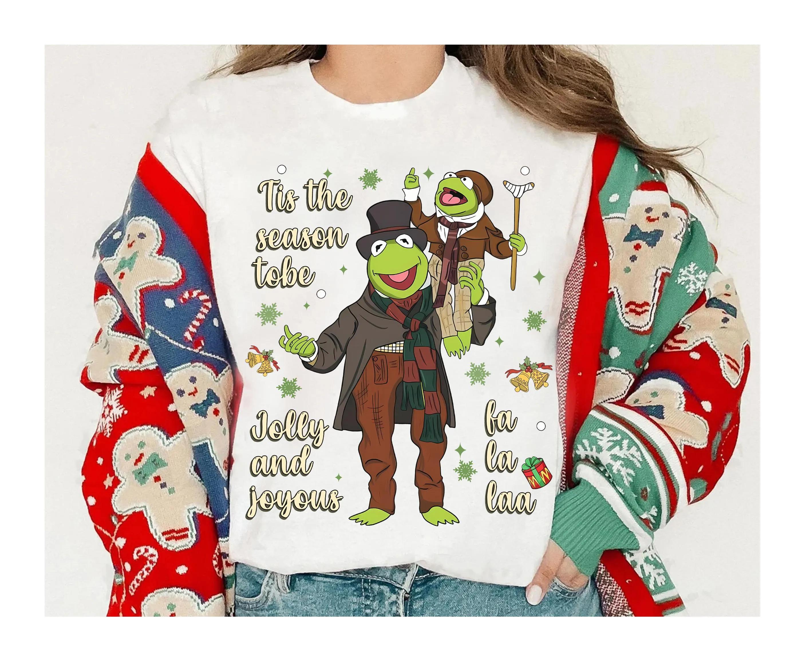 Women and Unisex Muppets Kermit The Frog Xmas Sweatshirt The Muppets Christmas Carol Shirt Muppets Xmas Lights Shirt S