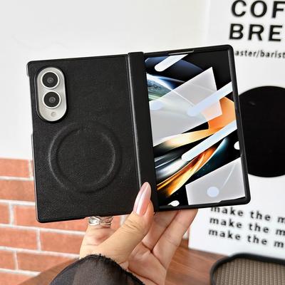 Кожаный чехол для телефона Samsung Galaxy Z Fold 8 Ultra 7 6 5 4 Защитная пленка для переднего экрана Шарнир для MagSafe Магнитная жесткая крышка