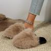 Luxury Fluffy Long Plush Indoor Slippers Women 2025 Winter Thicken Warm Faux Fur Slides Soft Sole Flat Heels Postpartum Shoes