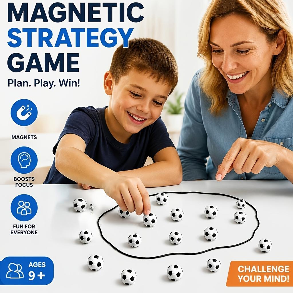 New Magnetic Soccer Battle Game -- Tabletop Parent-Child Interactive Puzzle, Magnetic Control Soccer Competitive Play, Cultivating Logic Thinking
