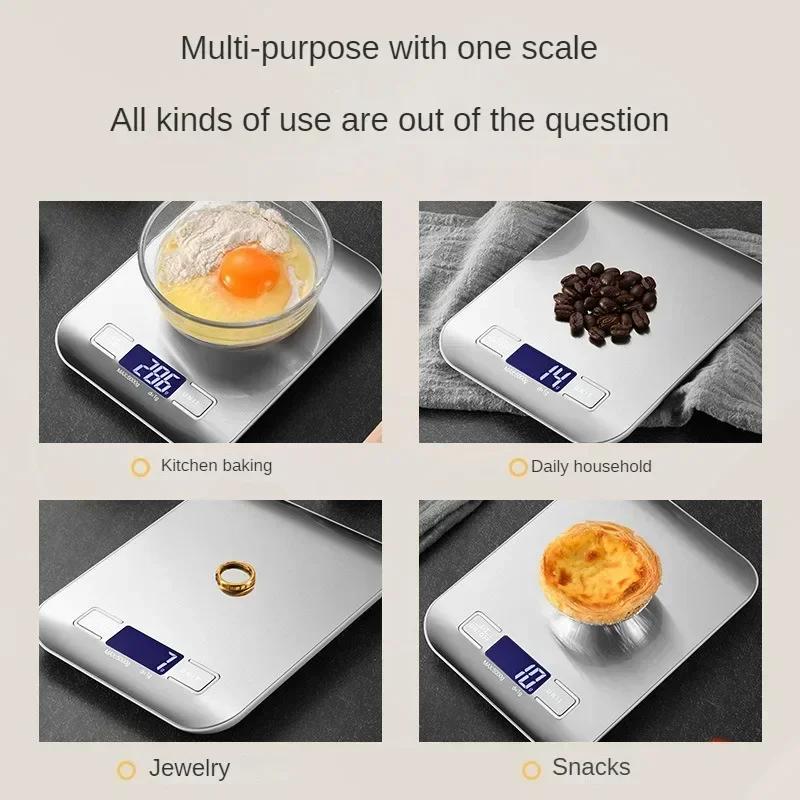 Stainless Steel Small Electronic Scale High Precision Kitchen Scale Baking Home Commercial  Food Scale Digital Multifunctional