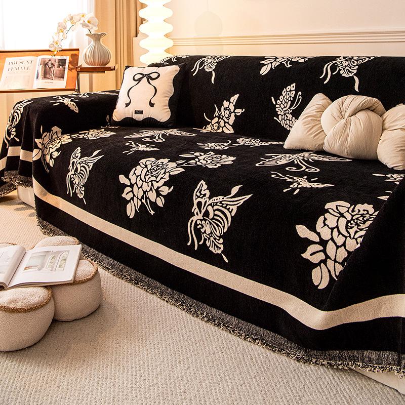 

Новая шенилловая ткань для чехла на диван 2024 года, универсальная для всех сезонов, простой легкий люкс, высококачественное полное покрытие, пыленепроницаемый диванный плед-полотенце 180*130cm