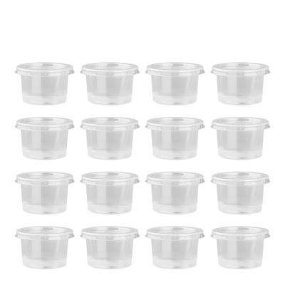 100PCS 140ml Disposable Plastic Container Clear Portion Cups Bowls with Lids for Mousses Sauce Jelly Yogurt