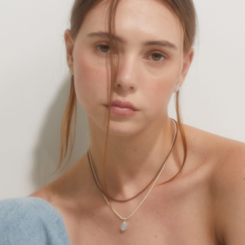 

BOLDIERE Simple brunch necklace_ N19 Brown