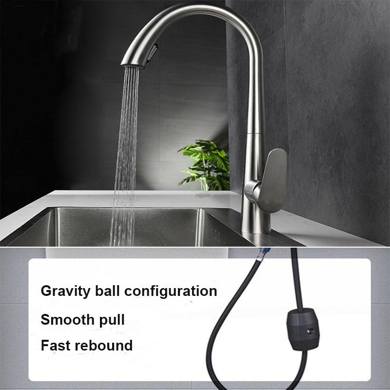 Robinet de lavabo en laiton Tête de pulvérisation cachée Extractible Robinet de surface Robinet de lavabo de salle de bain Robinet de cuisine Mitigeur monotrou