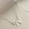 Maison De She Necklace Lovely Ribbon Point Pendant Bcn001 Daily Women'S Simple Ribbon Necklace Layered