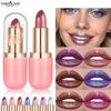 Metallic Violet Chameleon Lipstick Color Changing Matte Glitter Diamond Lipstick Waterproof Pearl Shine Lip Gloss Sexy Makeup