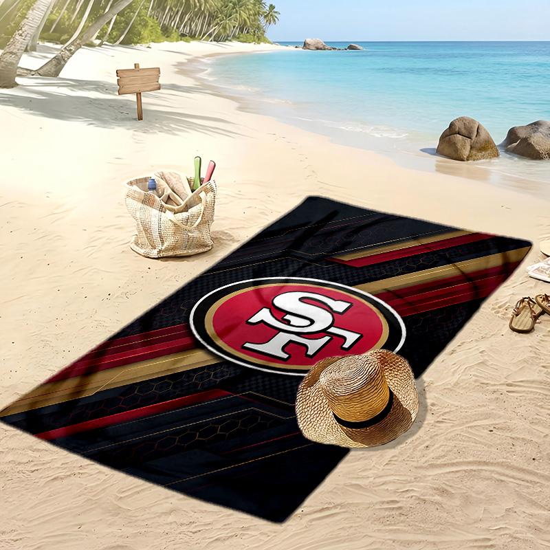 Asciugamano da Spiaggia Stampa San Francisco 49ers Morbido Portatile Asciugatura Rapida?Asciugamano Asciutto Per Piscina Vacanza Estiva Sport all'Aperto
