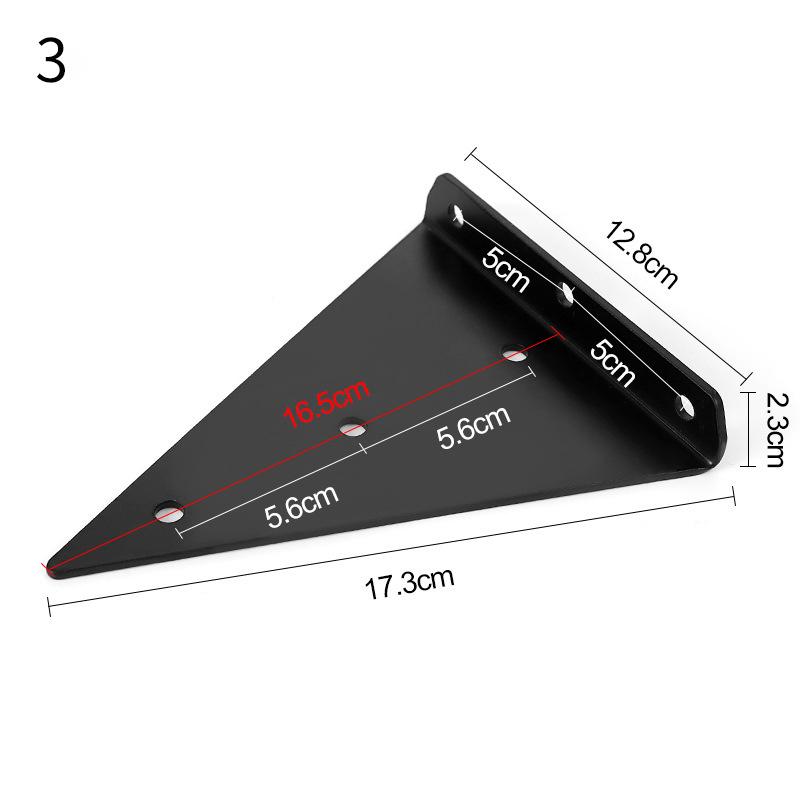 Černý držák police, skryté držáky pro plovoucí dřevěné police - skrytá podpěra zaslepovací police – šrouby a hmoždinky jsou součástí balení