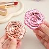 Electroplated Folding Rose Makeup Mirror - Dual-Sided Portable Cosmetic Mirror, Elegant Travel Handheld Mirror for Women