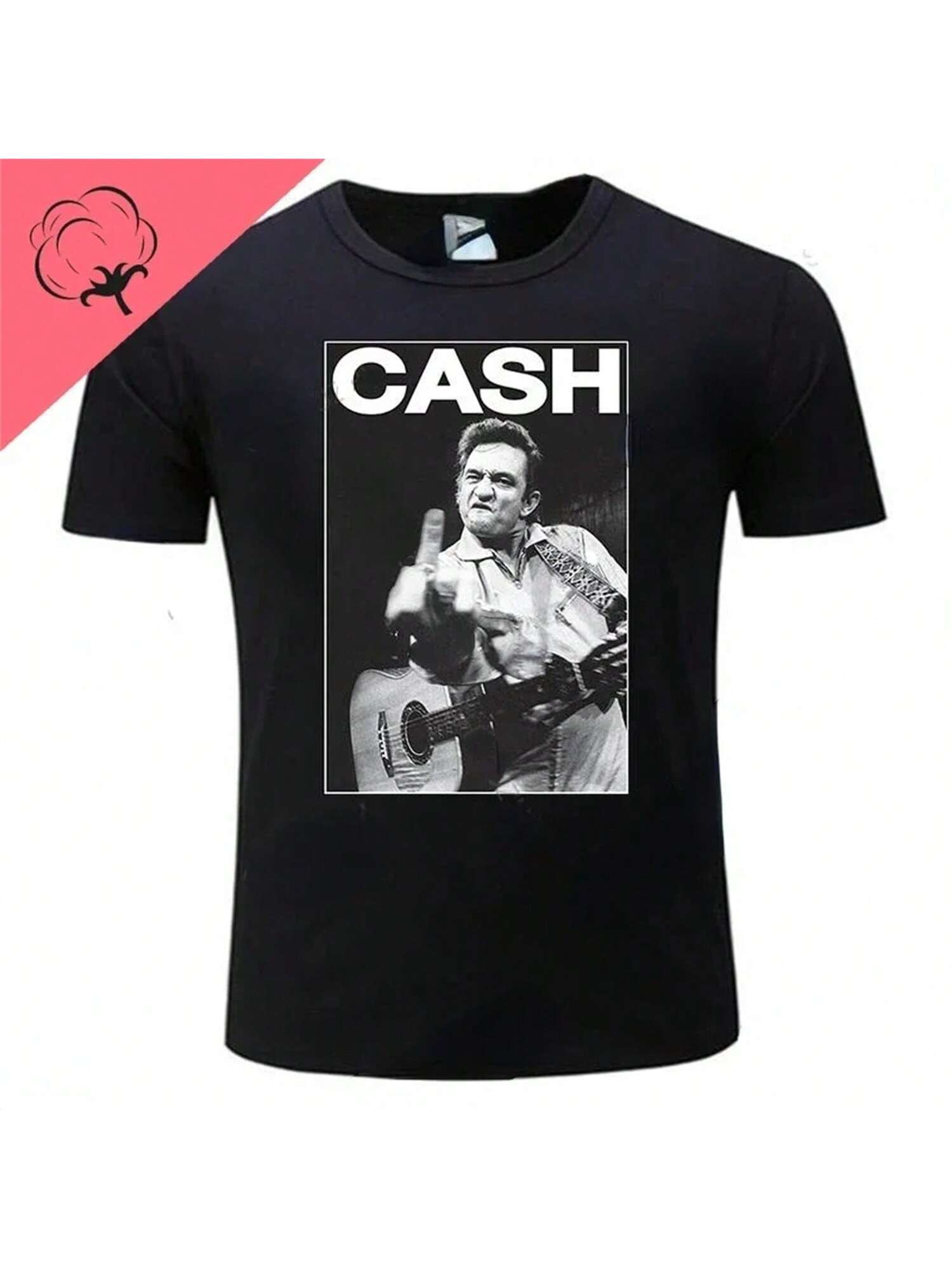 Vintage Cash Print T Shirt For   Johnny Classic Legend Money Music Man Black And White Teeshirt S разноцветный