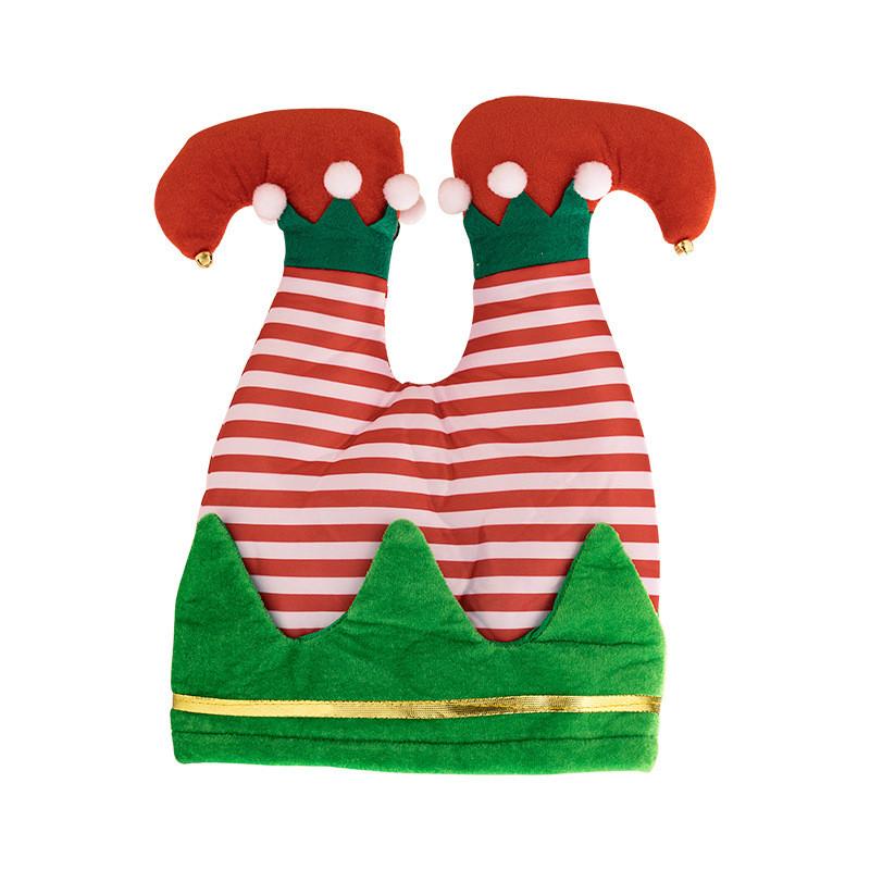 Elf Christmas Festive Leg Hat In Bright Red And Green For Merry Decorations Holiday
