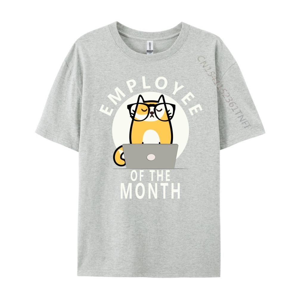 Funny Employee Of The Month Work From Home Cat Computer Designer Clothes Men Youth Limited Time Special White T Shirt