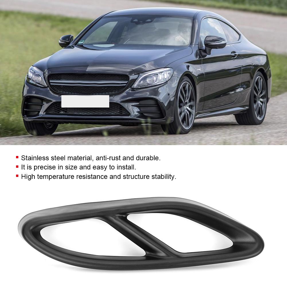 2 st Rostfritt Stål Bakre Avgasrör Ventilationsskydd Trim Passar för Mercedes Benz C-Klass