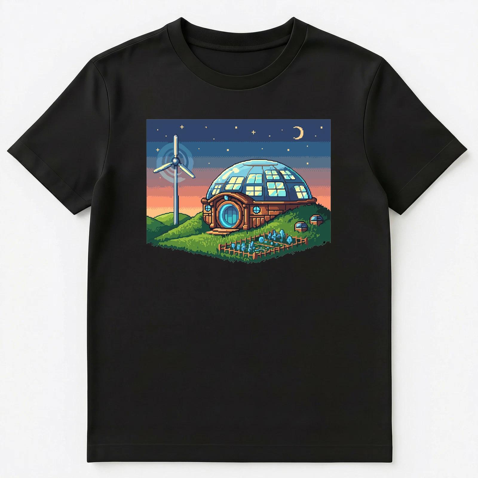 

Eco Friendly Sustainable Dome Home Pixel Art Fantasy Unisex T-Shirt 4XL