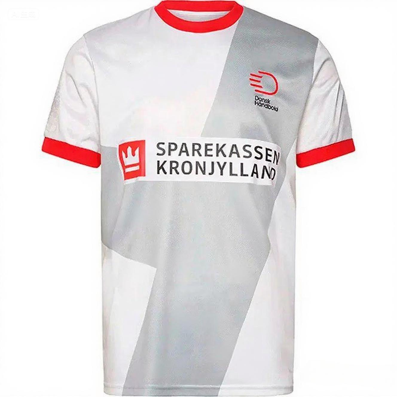 2024-25 DanskHåndbold Dänisches Handballtrikot Mode Lässig Oversize Sport Kurzarm Erwachsener & Kind Atmungsaktiv Schnelltrocknend Sportbekleidung 4XL