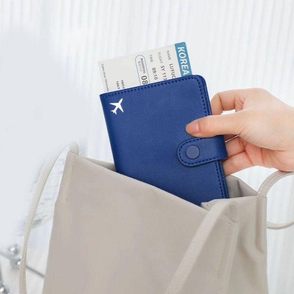 Multi-layer Passport Storage Bag Solid Color Passport Holder Document Passport Storage Clip  Women