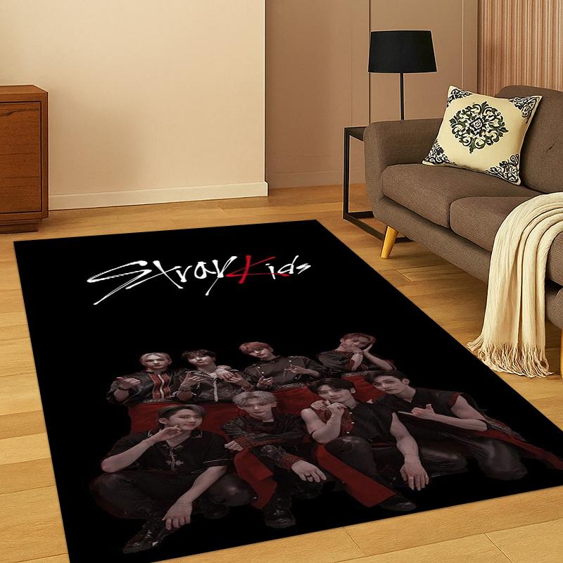 HD Stray Kids Kpop Soft Area Rug for Bedroom Living Room Sofa,Non-Slip Carpet for Kids,Cozy Floor Mat Doormat Home Décor gift