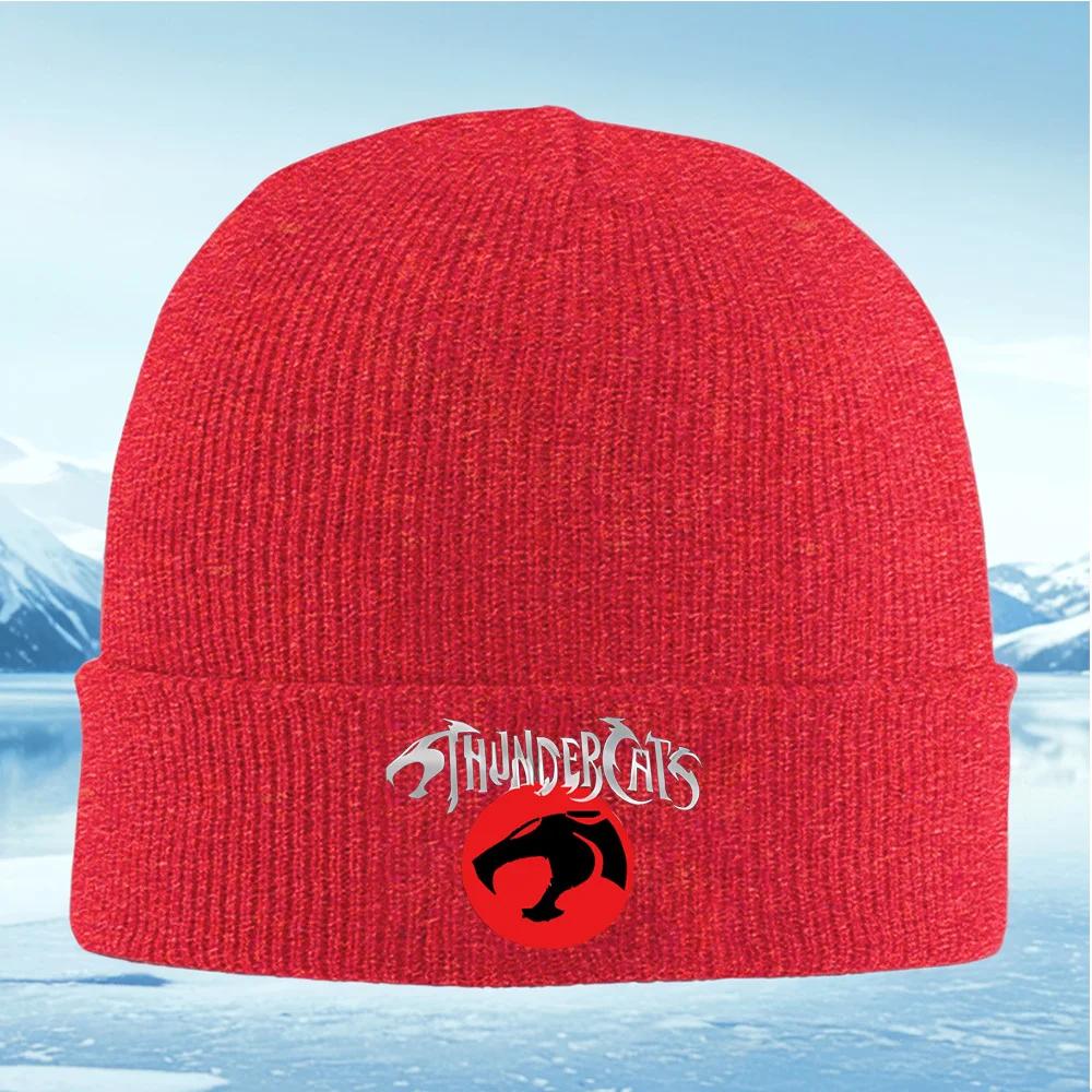 ThunderCats head logo red circle feline Unisex Women Unisex Knitted Hat Beanie Pullover Cap Winter Thermal Warm Christmas Outdoor C