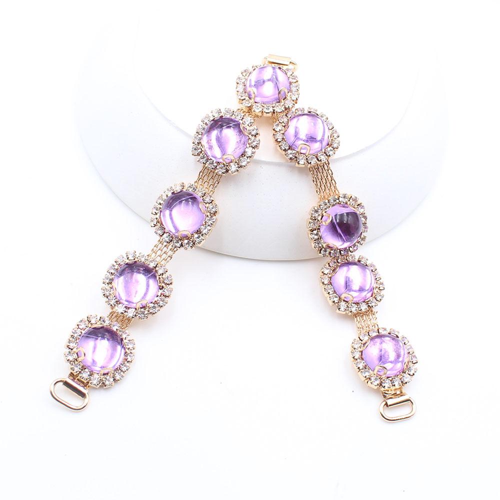 1 piece of multi-color side 115mm rhinestone shoe buckle clothing bikini chain DIY beach flip flops clothing decoration chain