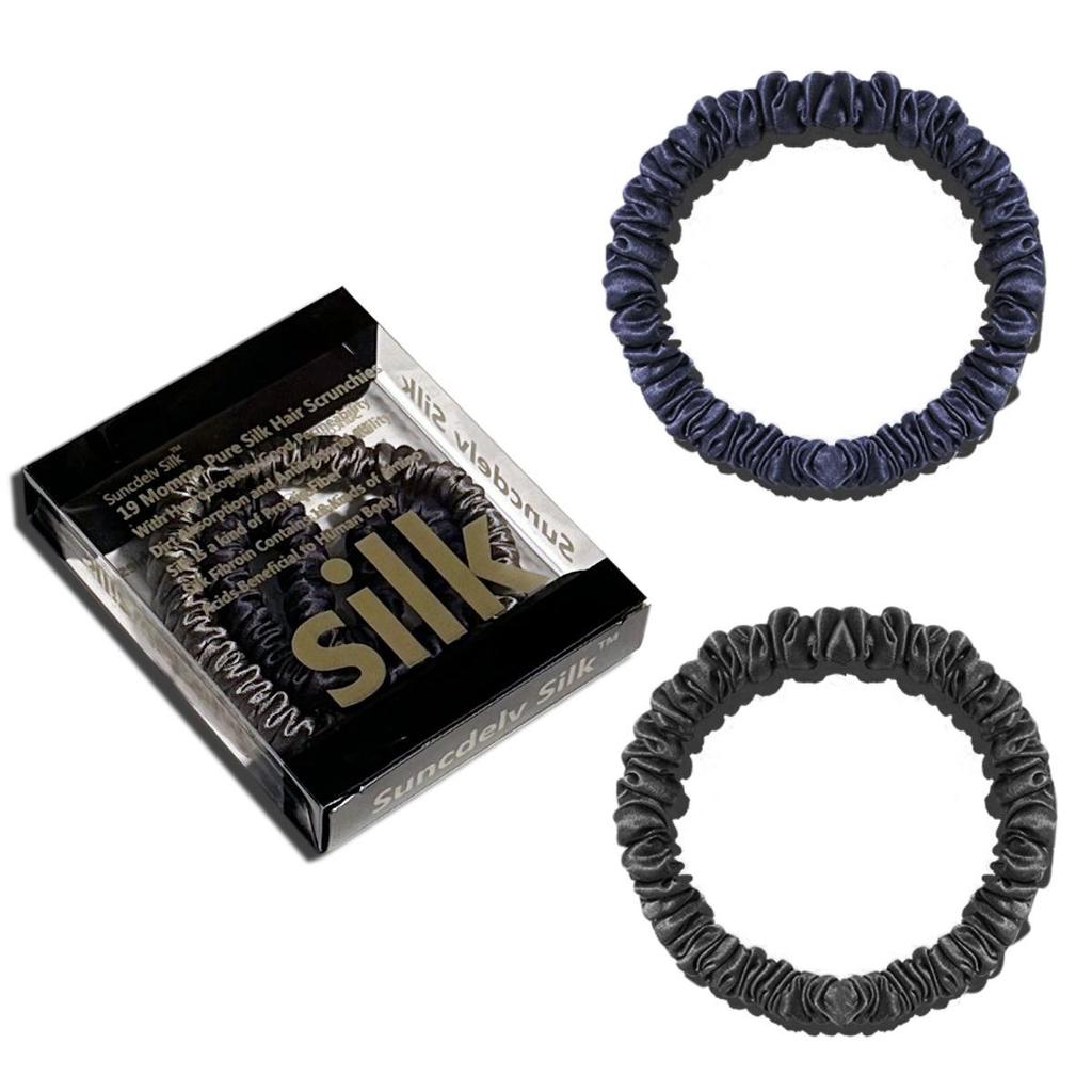 1 Box Haargummis aus 100 % reiner Maulbeerseide, Haargummis aus Seide, Haarbänder, schmale Haargummis, Pferdeschwanzhalter, Haarpflege-Zubehör