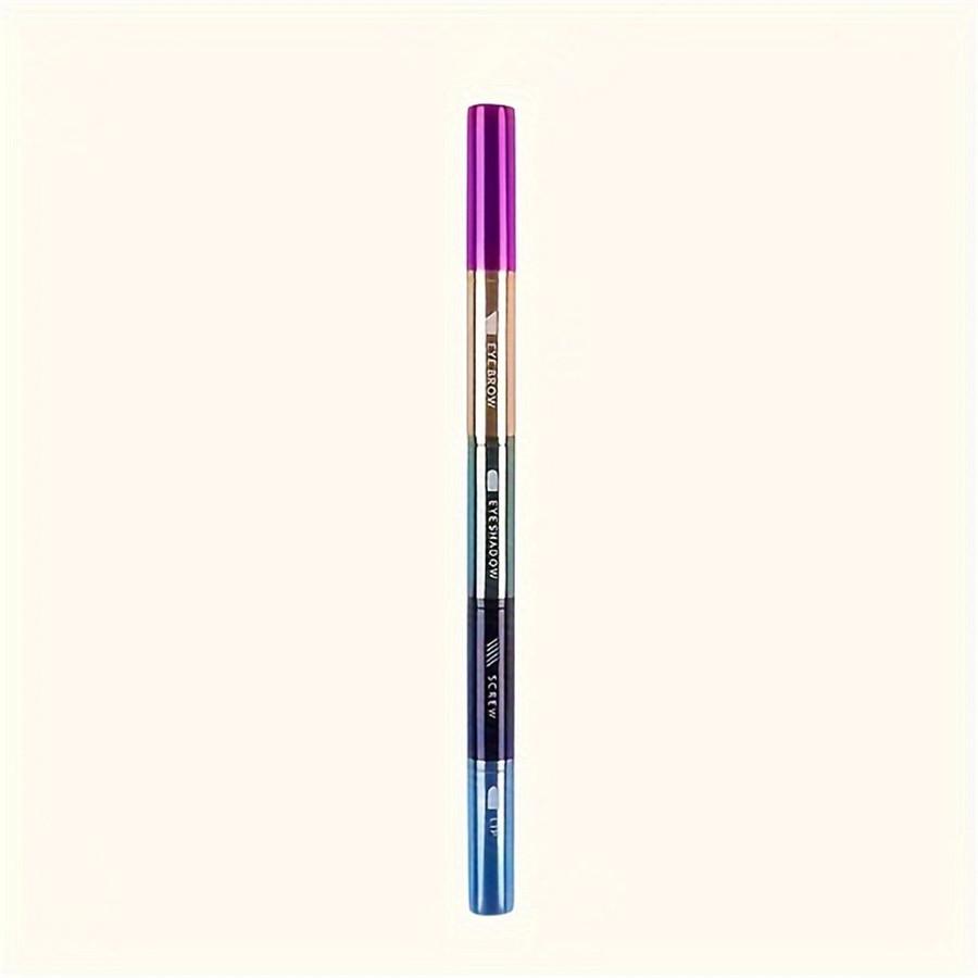 

4-in-1 Portable Makeup Brush Set, Metal Handle Eyebrow & Lip Brushes with Eyelash And Eyeshadow Applicators, Travel-Friendly