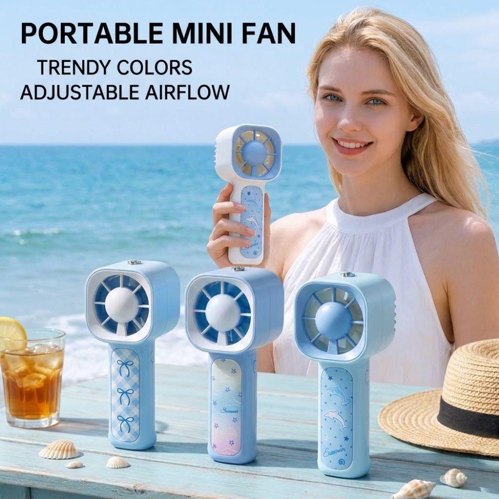 USBRechargeable Pocket Carabiner Fan 3 Gears Cooling Fan Mini Handheld Fan Summer Essentials