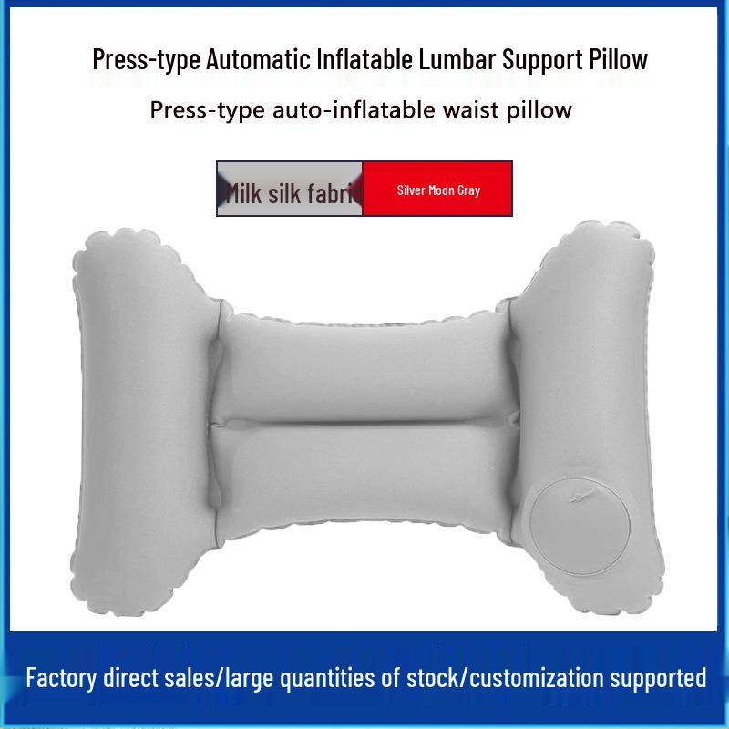 H-Shaped Automatic Inflatable Lumbar Pillow for Travel and Car Support