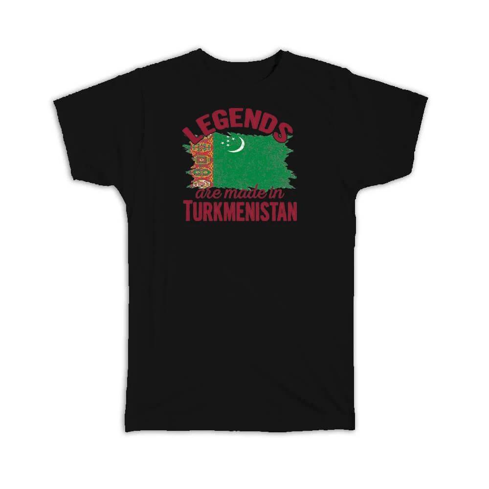 Legends are Made in Turkmenistan: Gift T-Shirt Flag Turkmen Expat Country 2XL