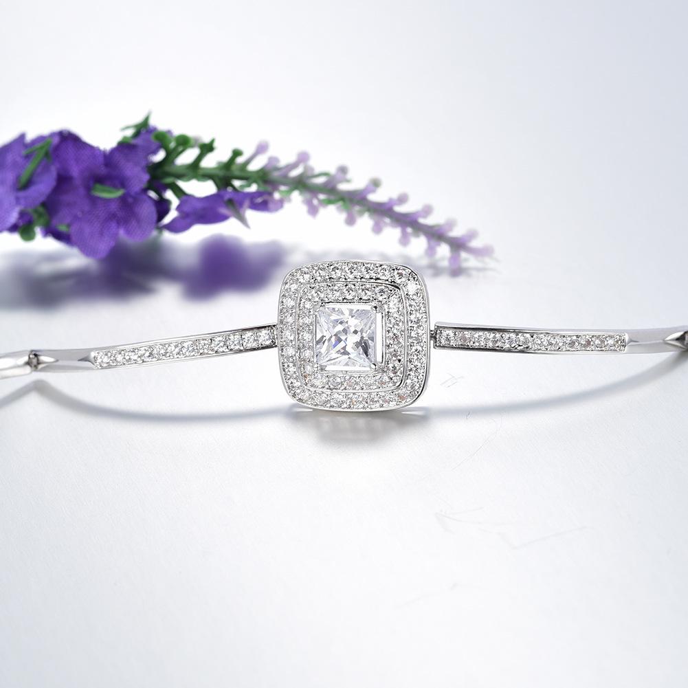 Romantic Rose Gold Plated Women's Bracelet with AA Cubic Zirconia